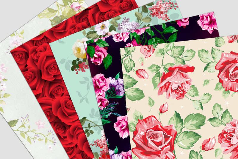 roses-digital-paper-pack