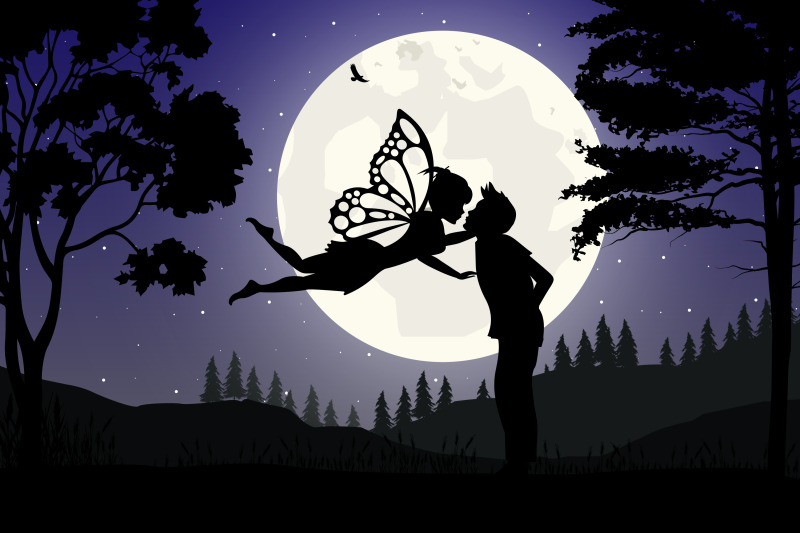 fairy-fall-in-love-silhouette