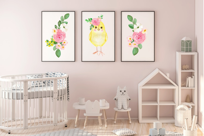 baby-chicken-watercolor-clipart-for-nursery-art-baby-shower-farm