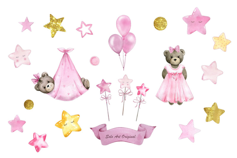 baby-girl-shower-clipart-teddy-bear-baby-newborn-watercolor
