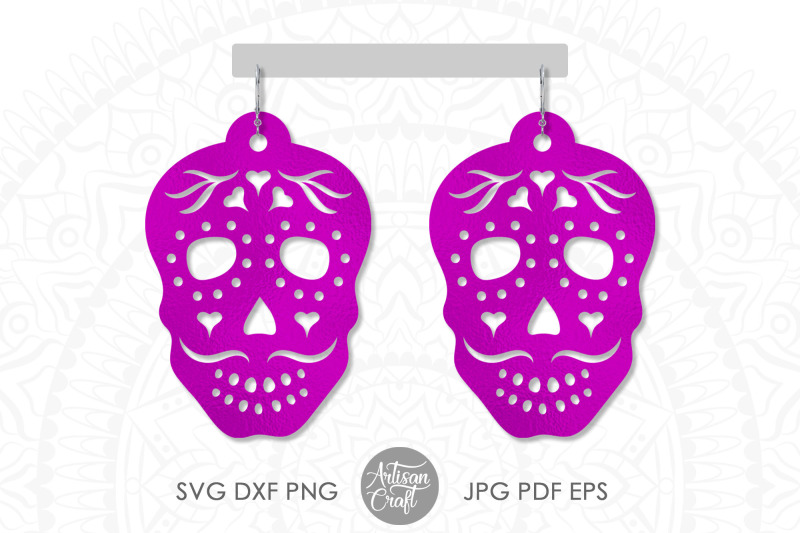 sugar-skull-earrings-laser-cut-files-earrings-svg-dia-de-los-muerto