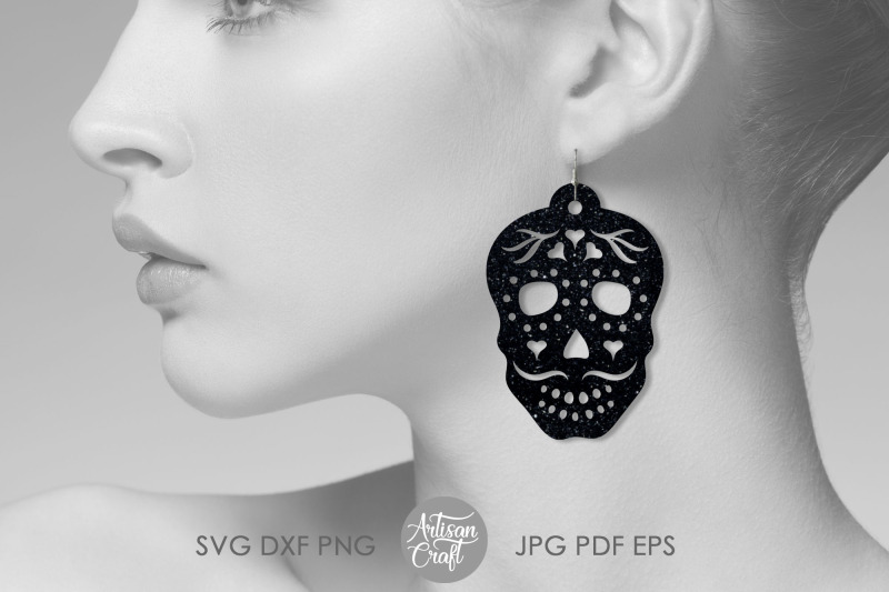 sugar-skull-earrings-laser-cut-files-earrings-svg-dia-de-los-muerto