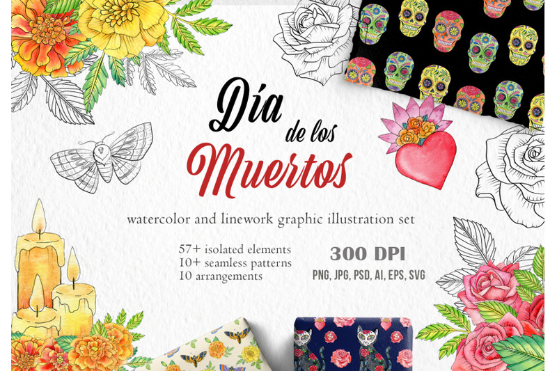 watercolor-day-of-the-dead-mexican-clipart-da-de-los-muertos-png