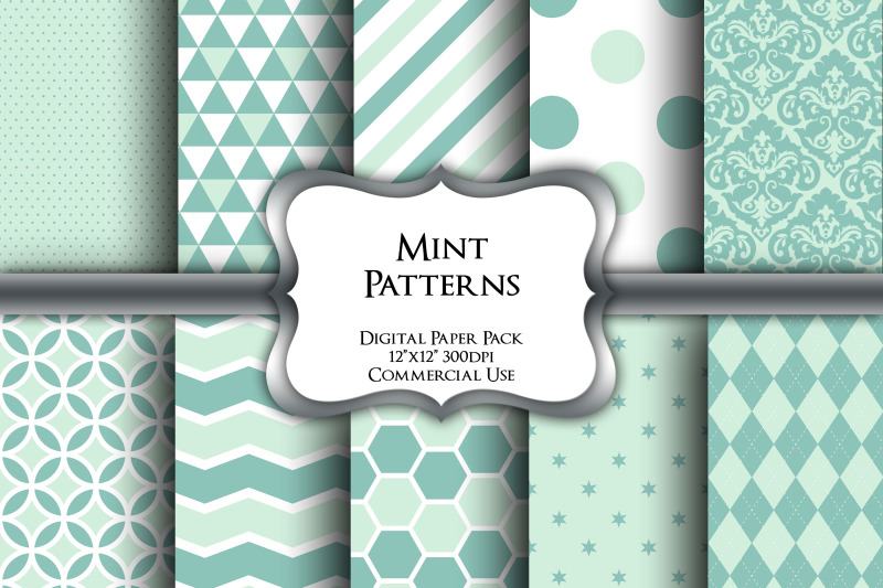 mint-patterns-digital-paper-pack