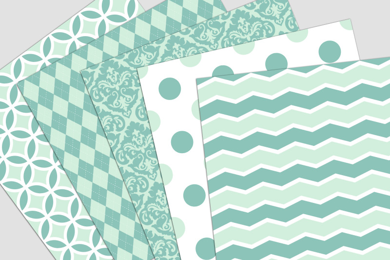 mint-patterns-digital-paper-pack