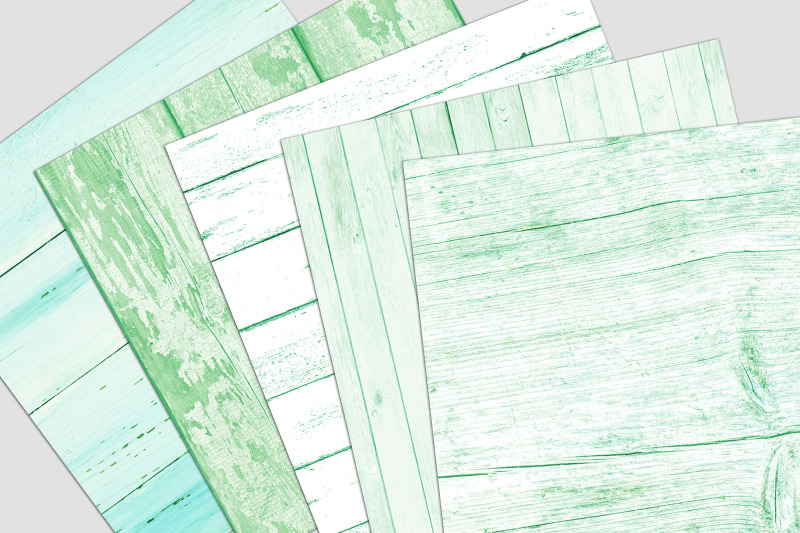 green-wood-digital-paper-pack