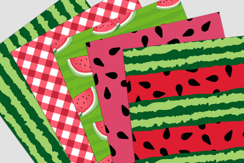 watermelon-picnic-digital-paper-pack