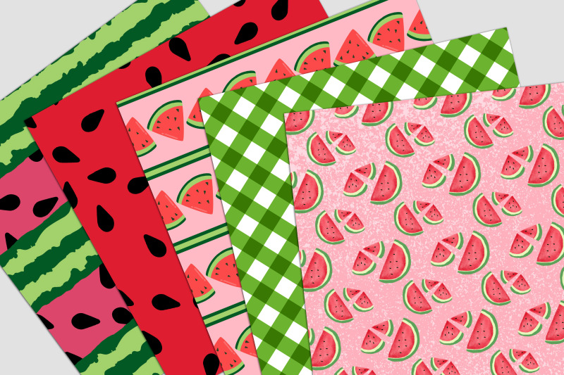 watermelon-picnic-digital-paper-pack