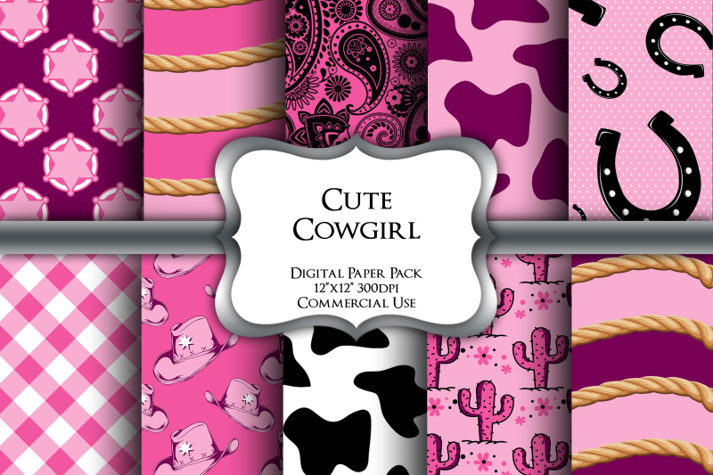 cute-cowgirl-digital-paper-pack