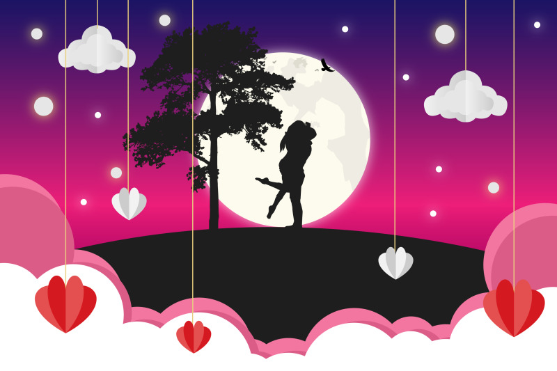 couple-in-love-silhouette-simple-vector-illustration