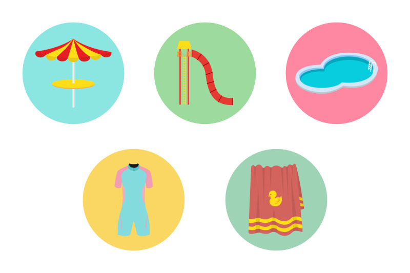 swimming-pool-slide-icon-bundle