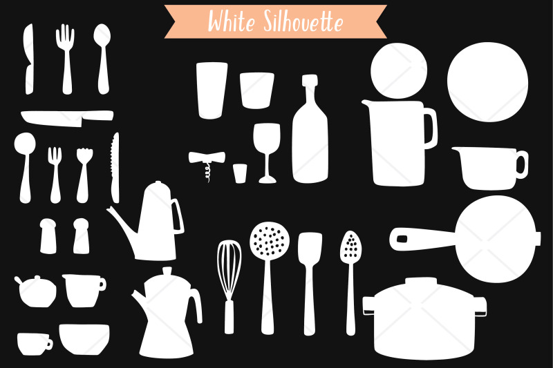 kitchen-items-white-hand-drawn-household-cooking-doodles