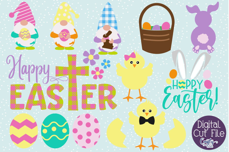 Easter Svg Bundle, Easter Gnome, Easter Bunny Craft SVG.DIY SVG