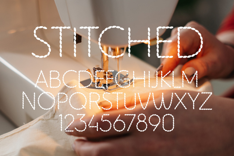 stitched-line-font