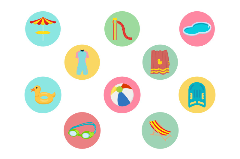 swimming-pool-icon-bundle
