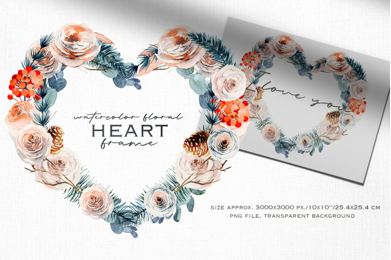 vintage-floral-heart-frame