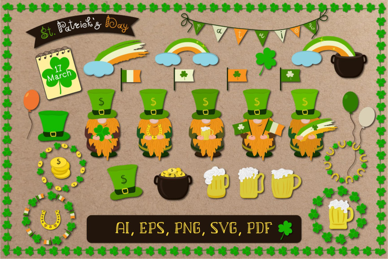 set-of-elements-for-st-patrick-039-s-day