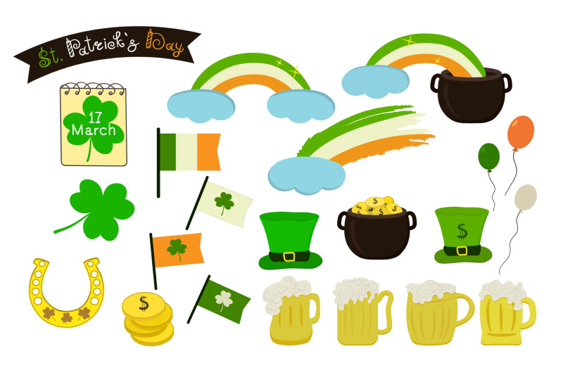 set-of-elements-for-st-patrick-039-s-day