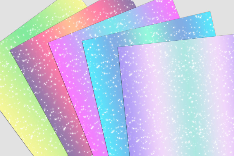sparkle-rainbows-digital-paper-pack