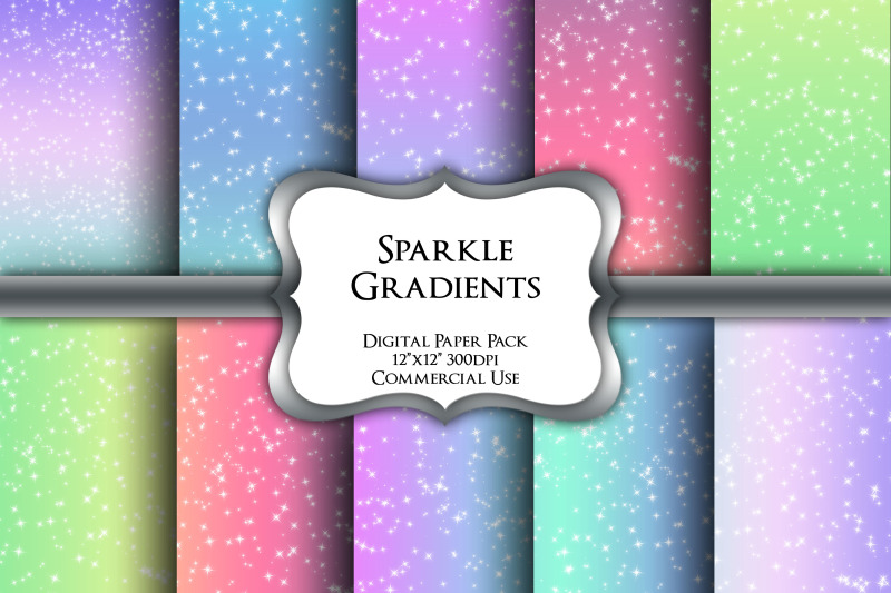 sparkle-rainbows-digital-paper-pack