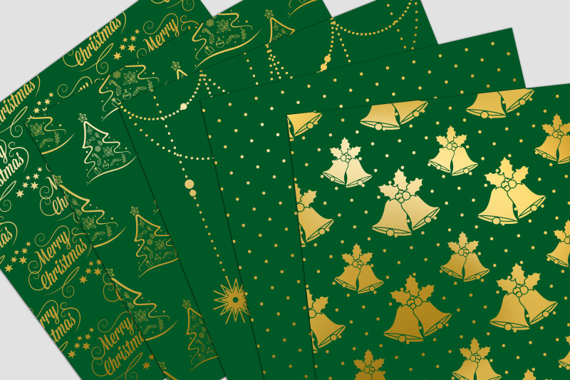 green-amp-gold-christmas-digital-paper-pack