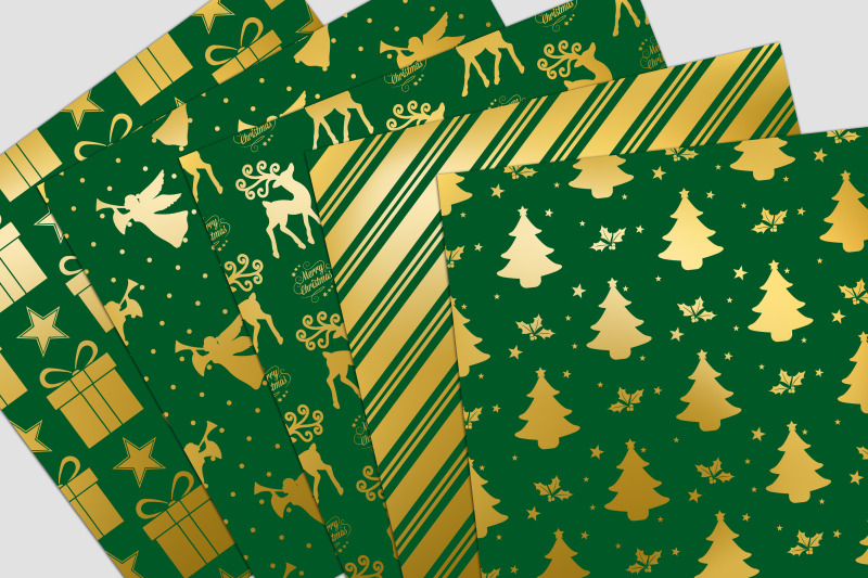 green-amp-gold-christmas-digital-paper-pack