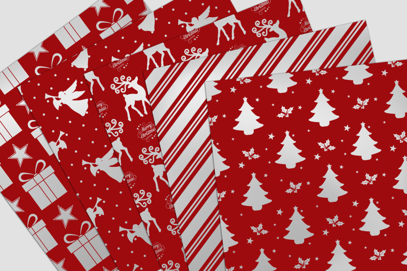 red-amp-silver-christmas-digital-paper-pack