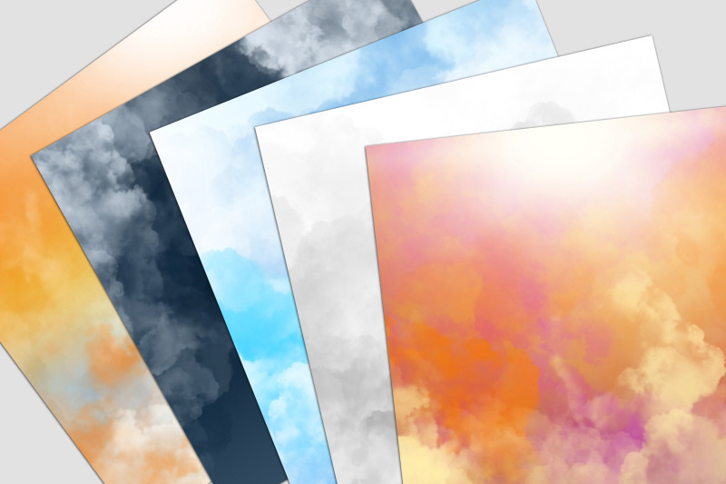 watercolor-clouds-digital-paper-pack