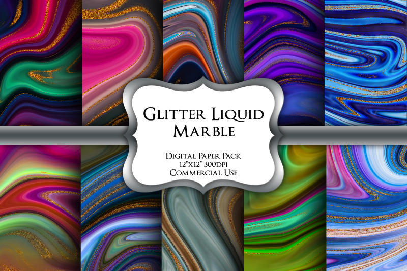 glitter-liquid-marble-digital-paper-pack