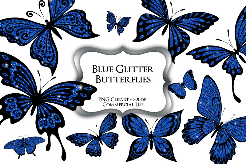 blue-glitter-butterflies-png-clipart