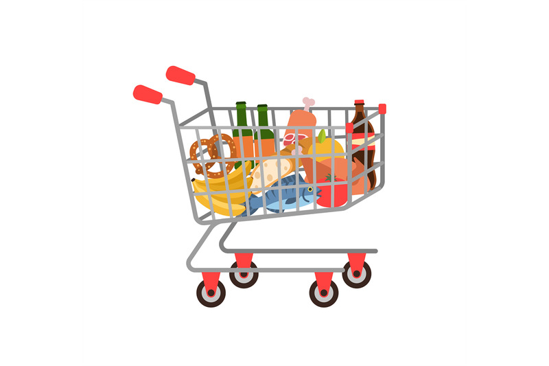 shopping-cart-full-grocery-trolley-fruits-and-vegetables-bread-and-m