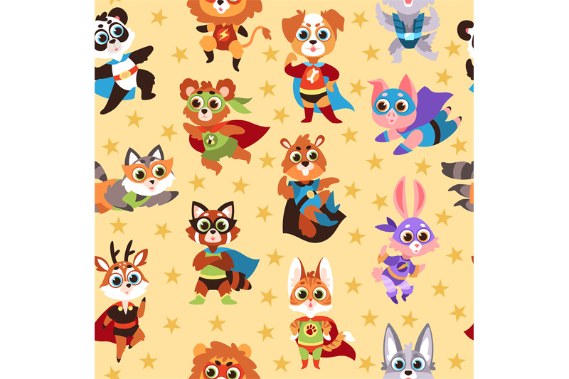 hero-animals-seamless-pattern-kids-superhero-beasts-costume-mask-cha