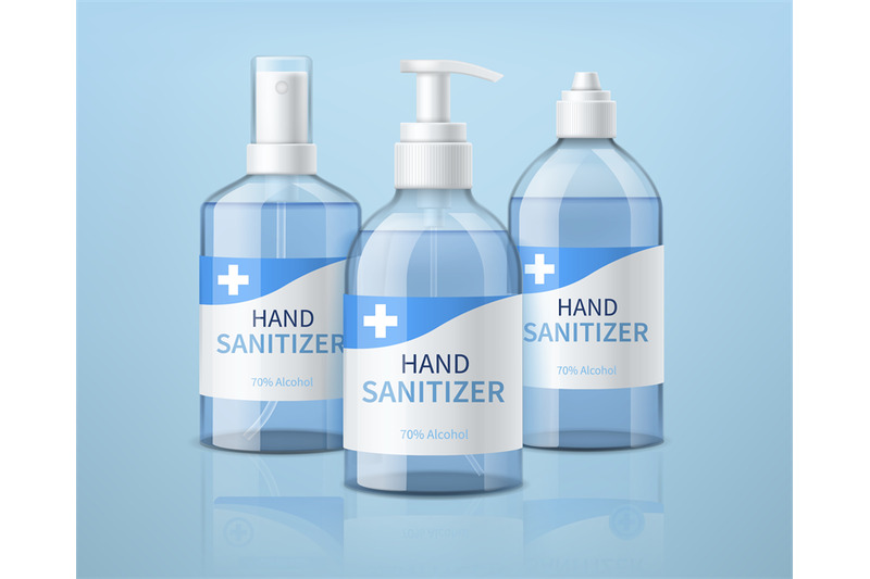 realistic-hand-sanitizer-bottles-3d-antibacterial-cleanser-different