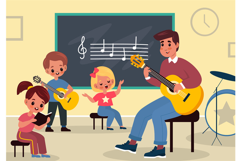 music-class-learning-young-students-listen-teacher-man-with-guitar-t