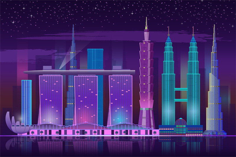 neon-skyscrapers-retro-80s-night-cityscape-lights-buildings-futurist