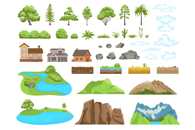 landscape-elements-constructor-natural-compatible-objects-mountains