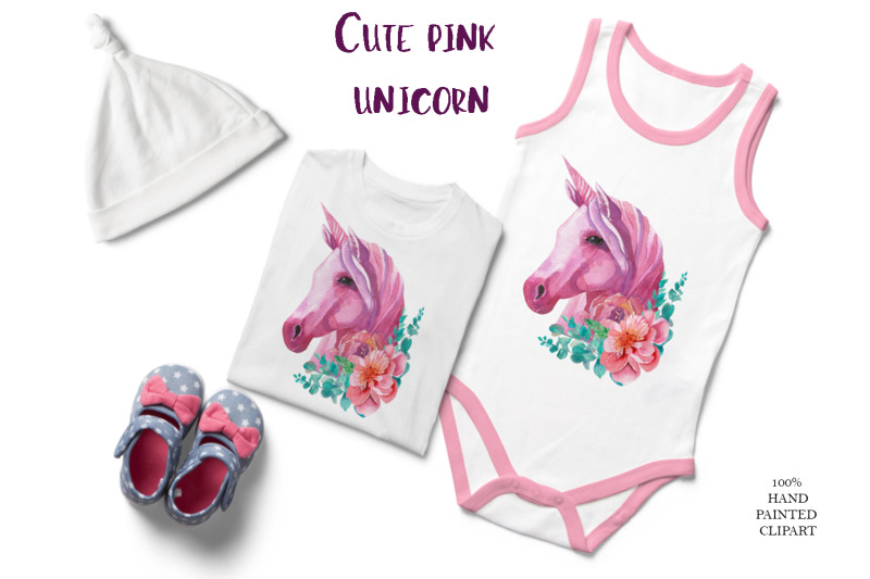 cute-pink-unicorn-clipart-watercolor