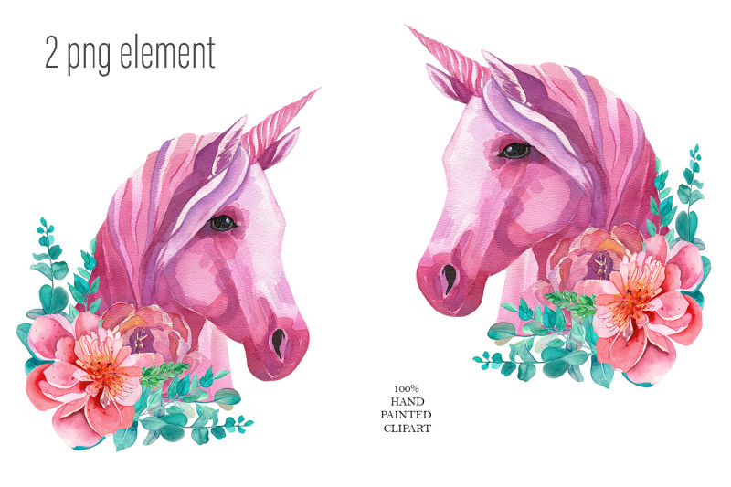 cute-pink-unicorn-clipart-watercolor