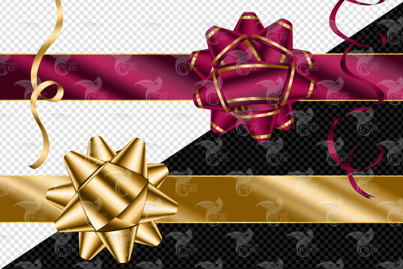 burgundy-and-gold-gift-clipart