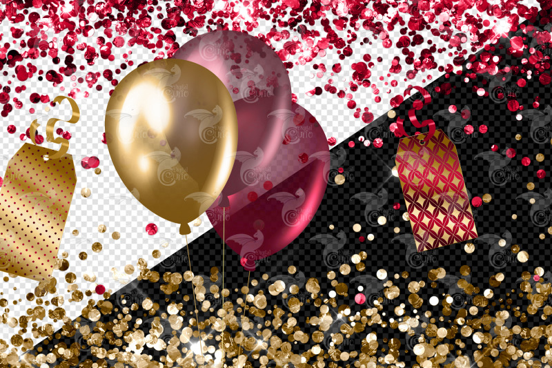 burgundy-and-gold-gift-clipart