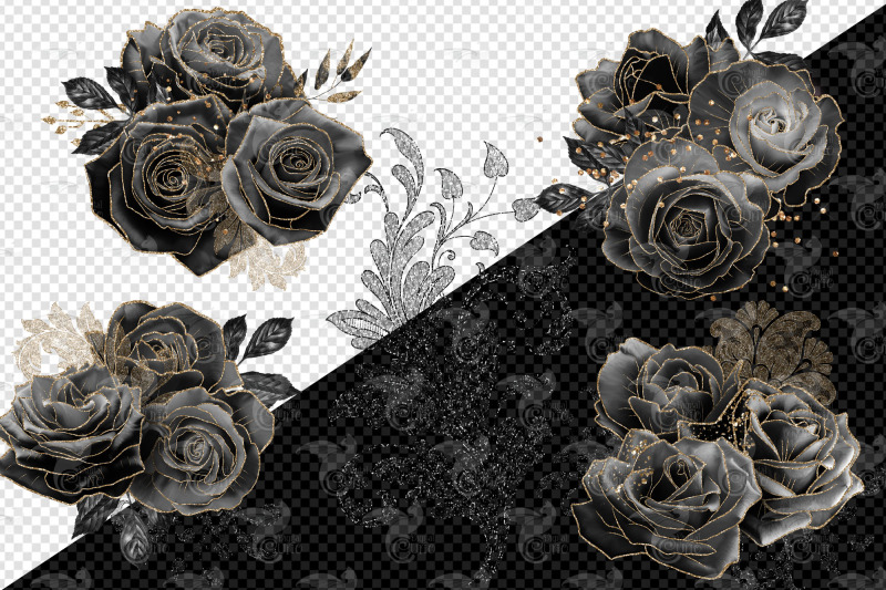 black-and-gold-glam-roses