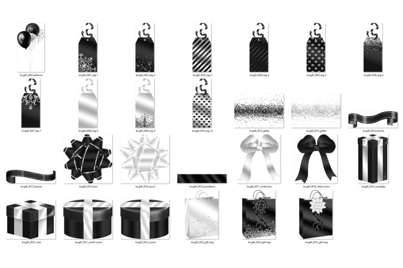 black-and-white-gift-clipart