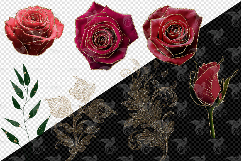 red-and-gold-glam-roses-clipart