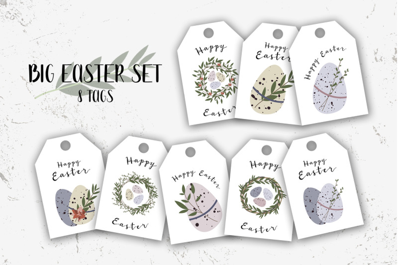8-easter-tags-cute-easter-egg-eco-rustic-decoration