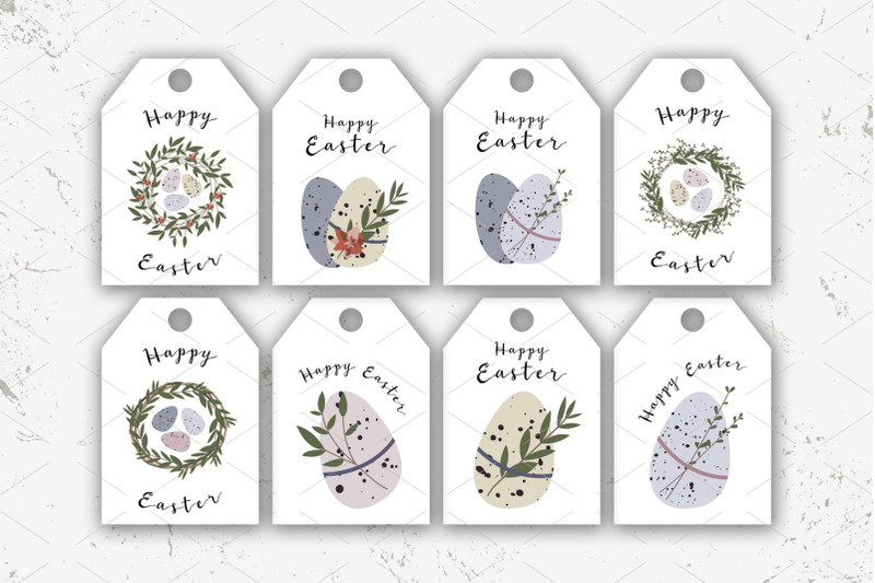 8-easter-tags-cute-easter-egg-eco-rustic-decoration