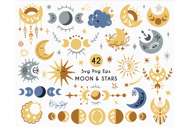 celestial-set-moon-and-stars-svg