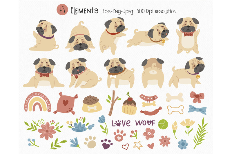 cute-pugs-kids-clipart