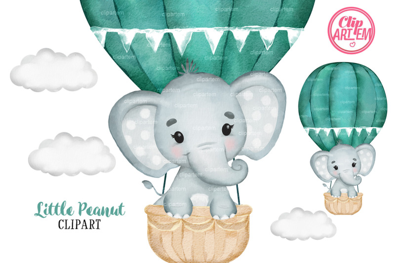 watercolor-turquoise-elephant-boy-hot-air-balloon