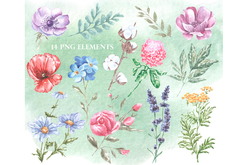 flowers-watercolor-clipart-wildflowers-clipart-summer-bouquet