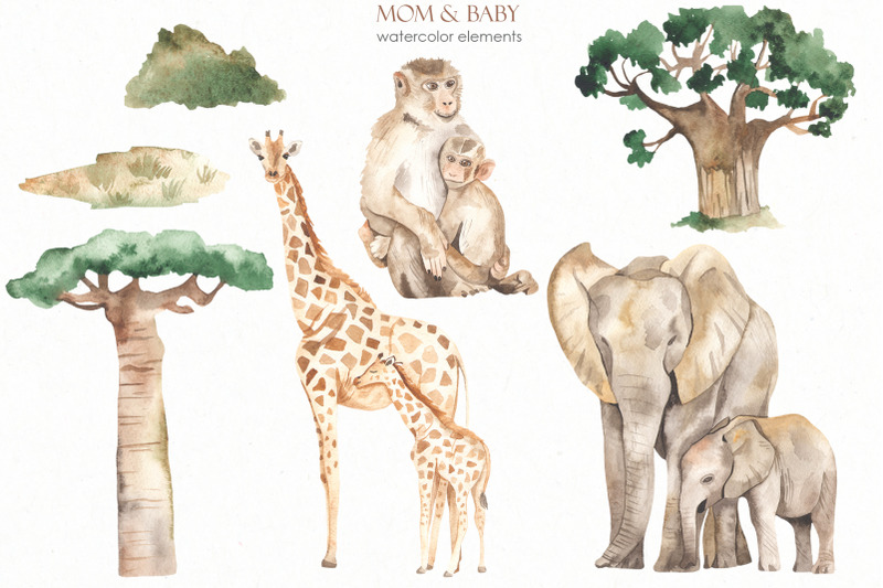 mom-and-baby-animals-watercolor